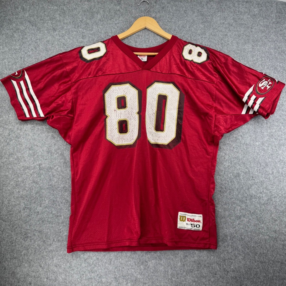 Vintage Wilson Brand Jerry Rice 49ers Jersey Mens XL Red NFL Football USA Made